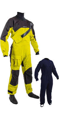 2024 Gul Enfants Dartmouth Eclip Zip Drysuit & Free Underfleece GM0389-B9 - Sulphur / Black